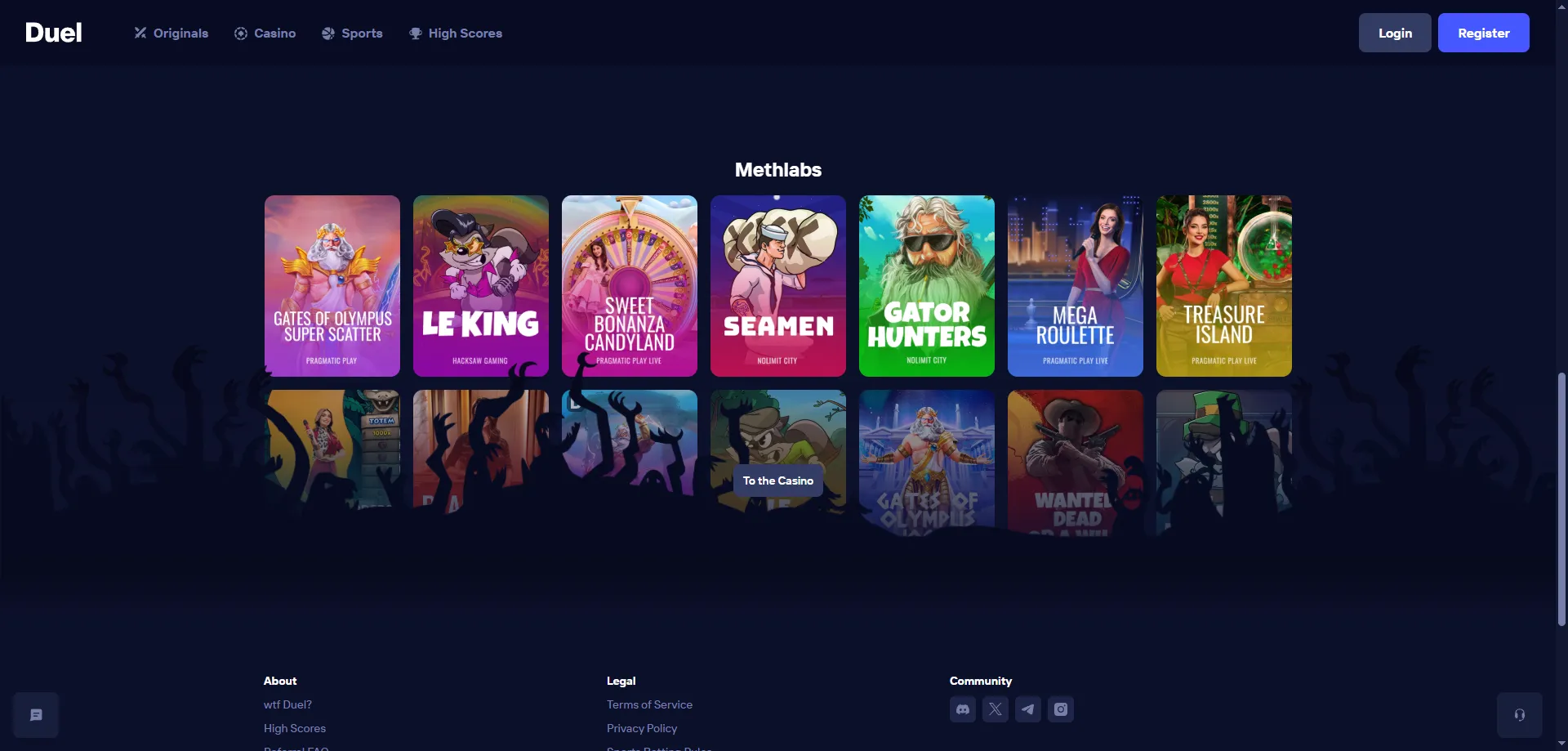 Cat&aacute;logo de tragamonedas y juegos en Duel Casino MX